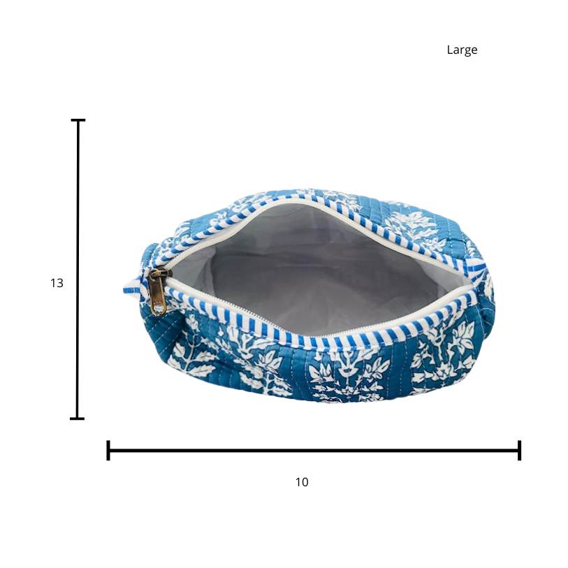 Block printing cotton pouch ( set of 3)