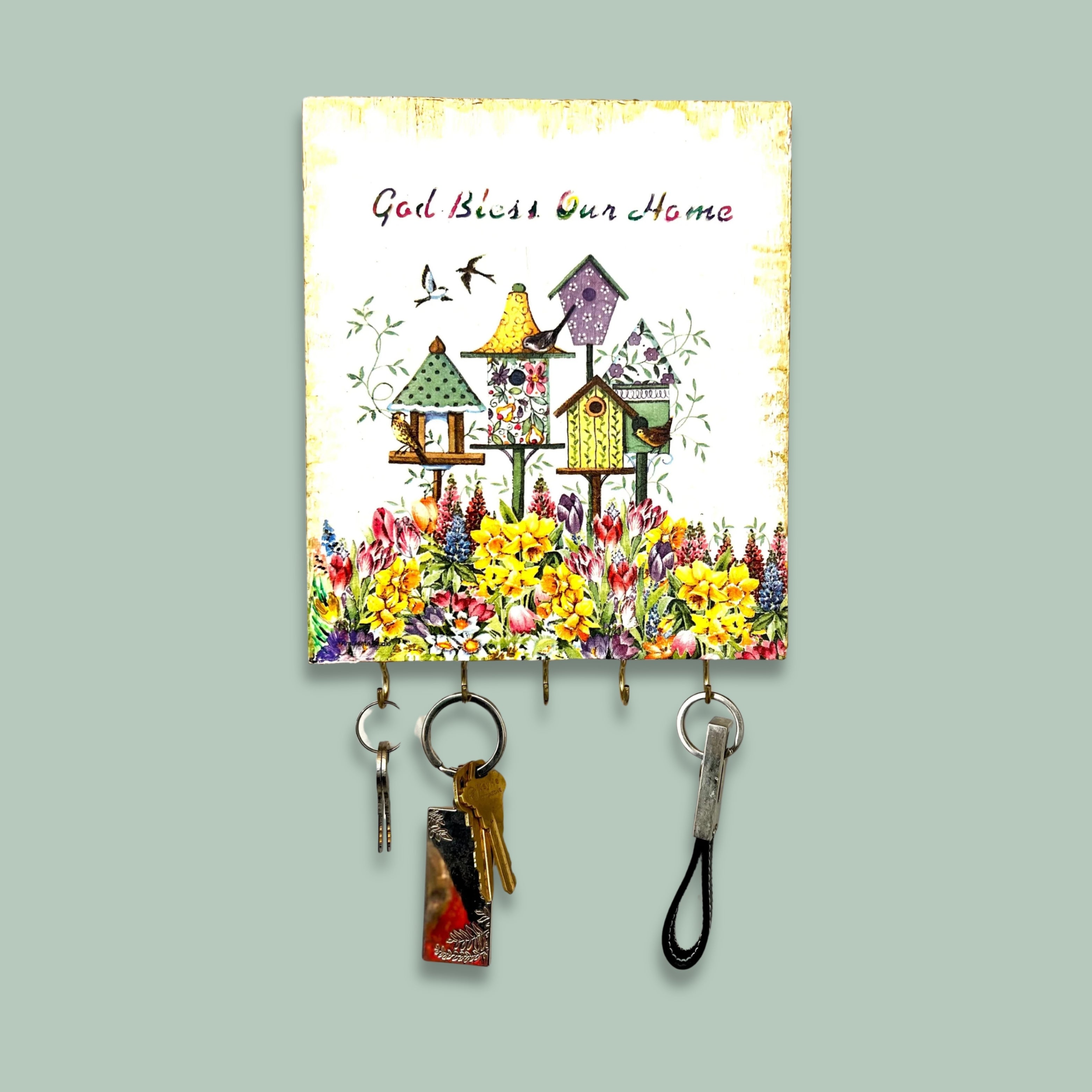 Handmade wooden keychain holder