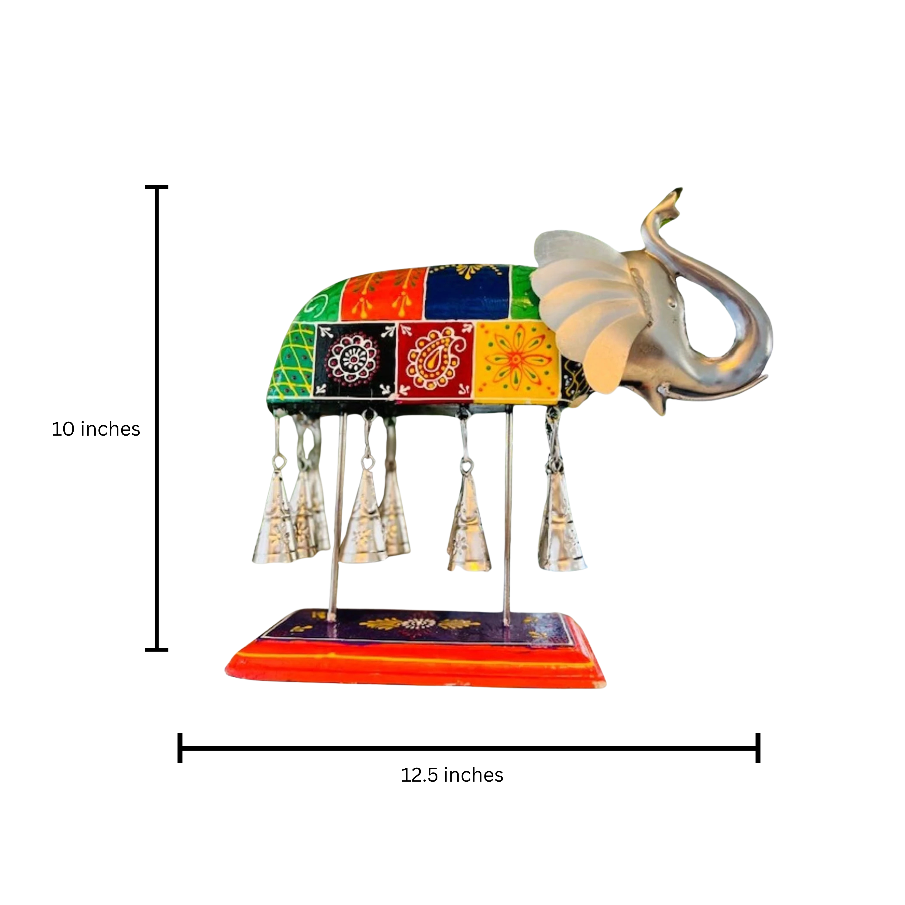 Metal bell elephant decor