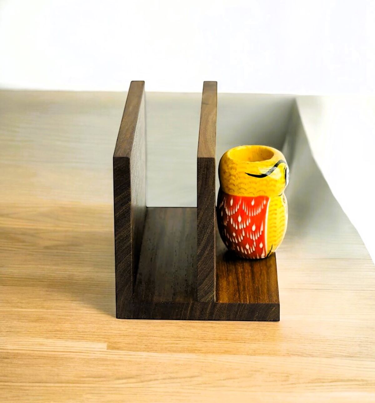 Hand Painted Owl Toothpick And Napkin Holder
