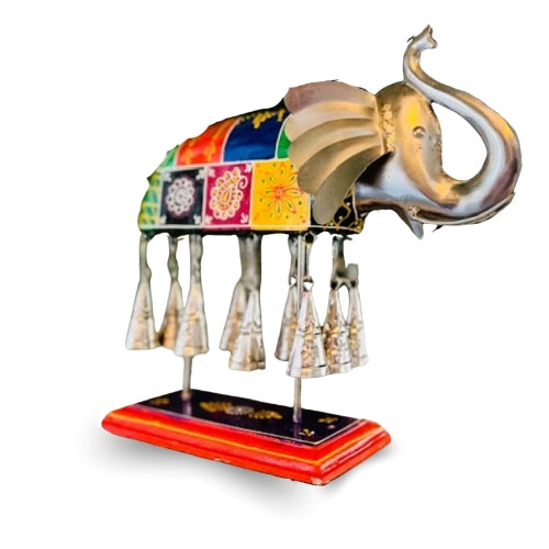 Metal bell elephant decor