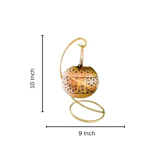 Metal tealight and incense holder with stand