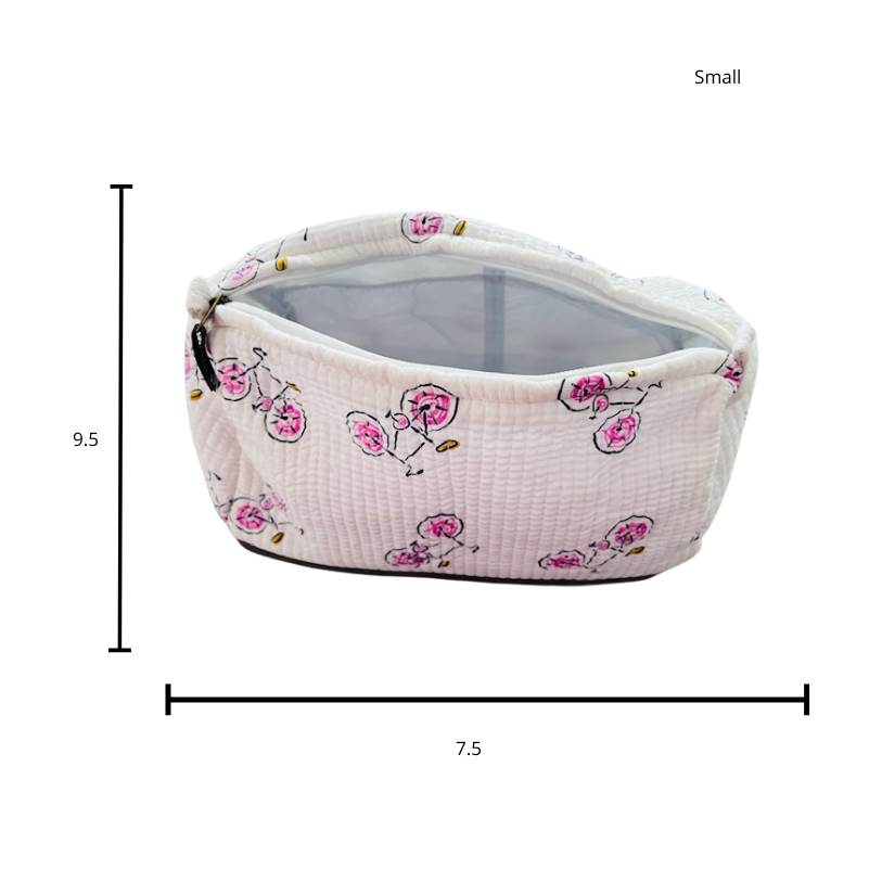 Block printing cotton pouch ( set of 3)
