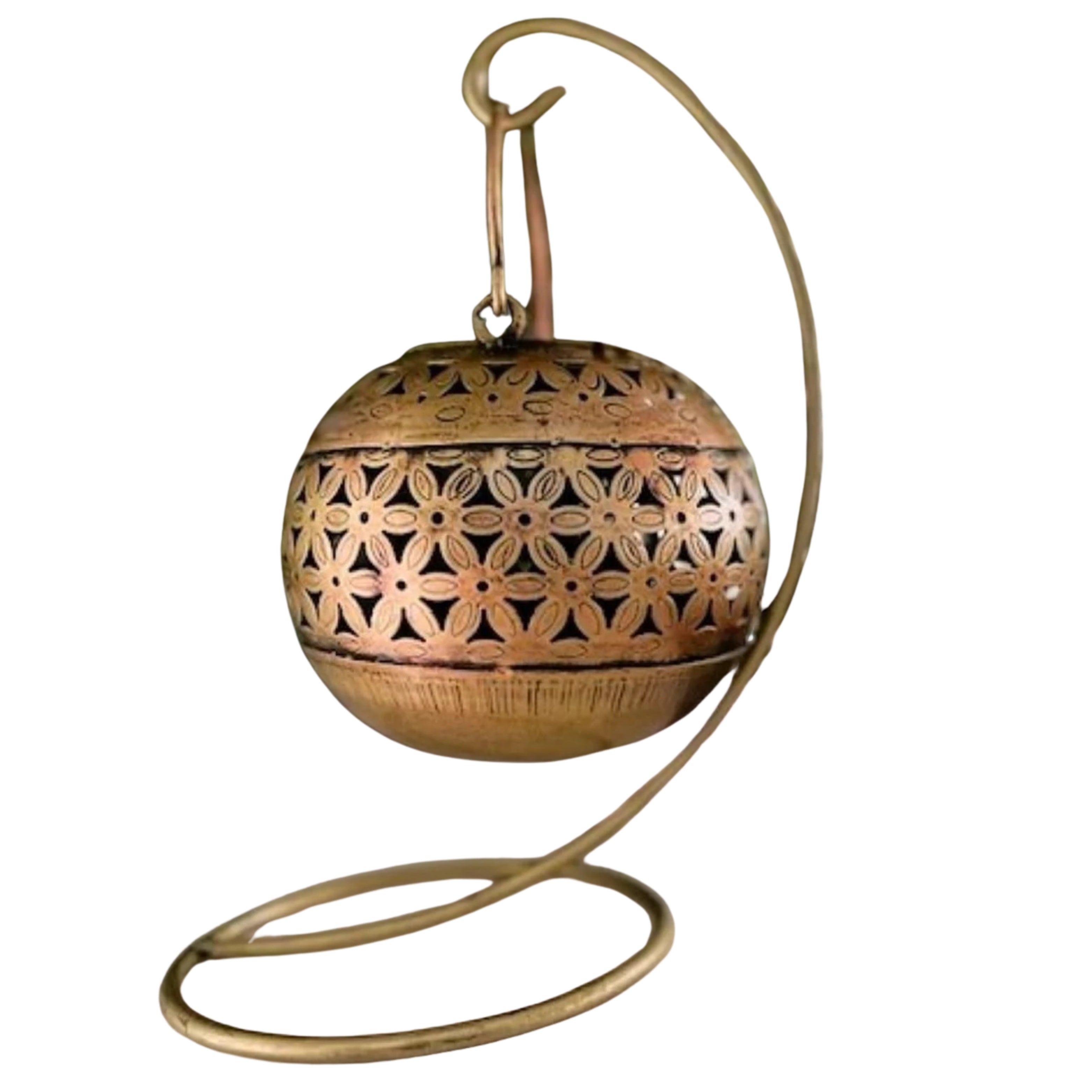 Metal tealight and incense holder with stand