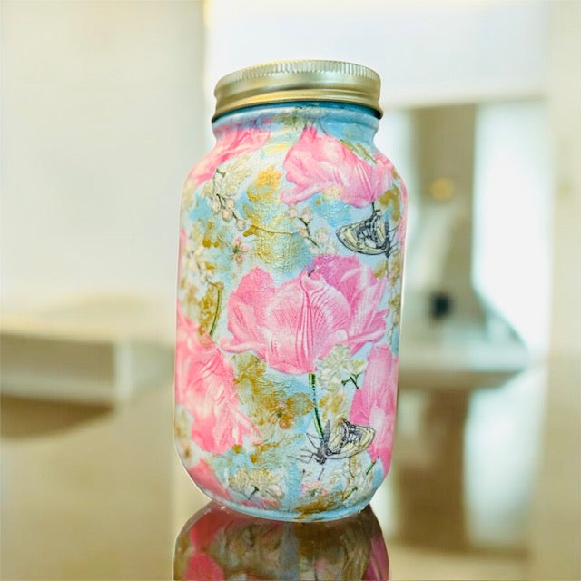 Handcrafted 32 Oz Mason Jar – Rustic Home Decor Accent