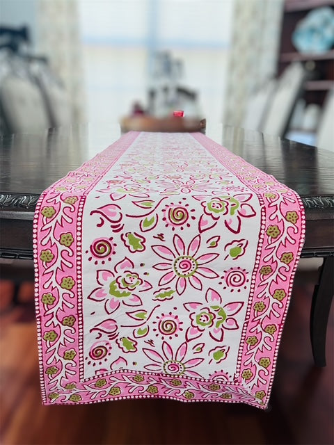 Cotton Block Printing Table Runner