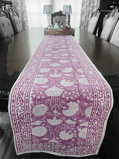Cotton Block Printing Table Runner