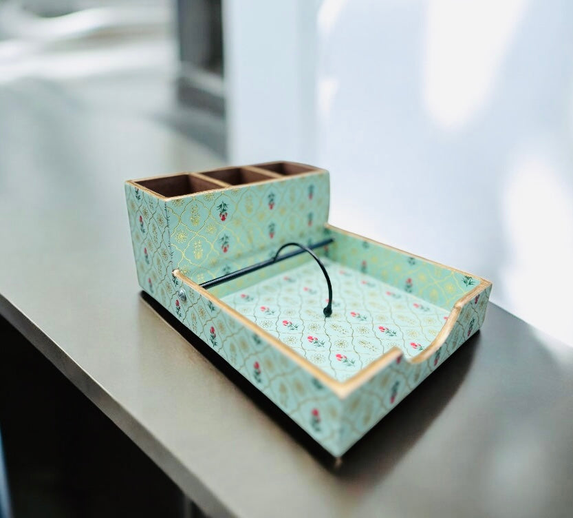 Handcrafted Wooden Cutlery and Napkin Holder