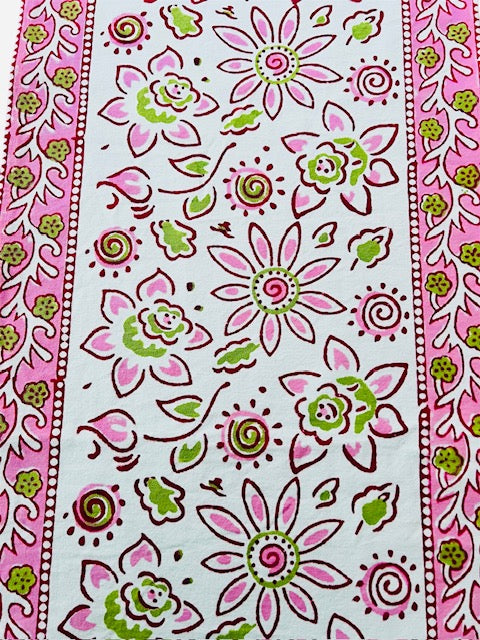 Cotton Block Printing Table Runner