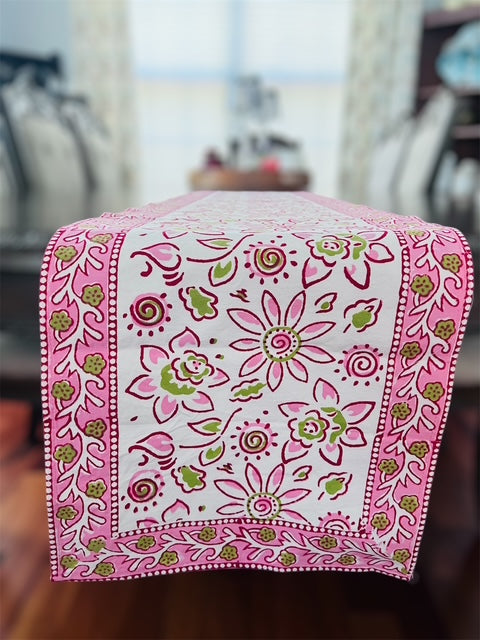 Cotton Block Printing Table Runner