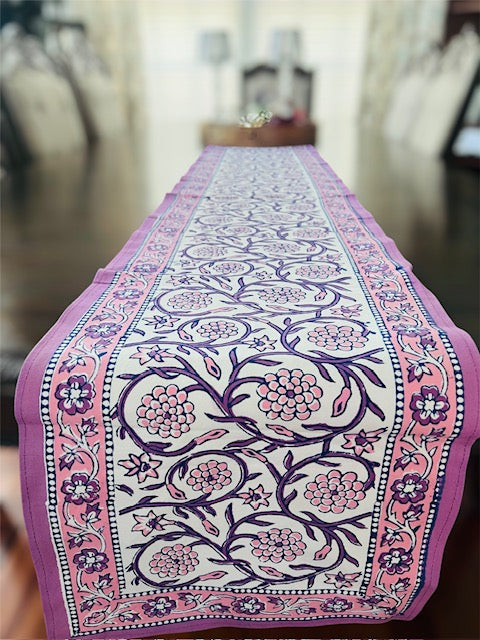 Cotton Block Printing Table Runner