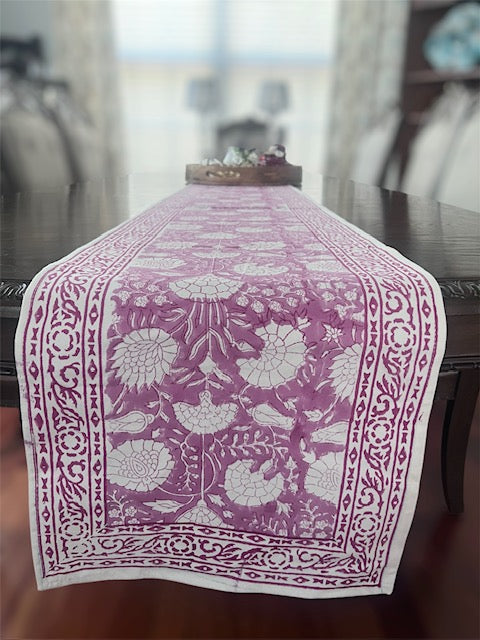 Cotton Block Printing Table Runner